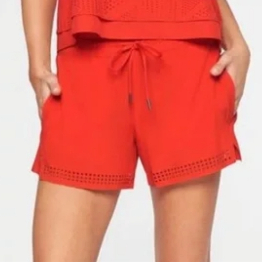 Athleta Red Athletic Drawstring Shorts